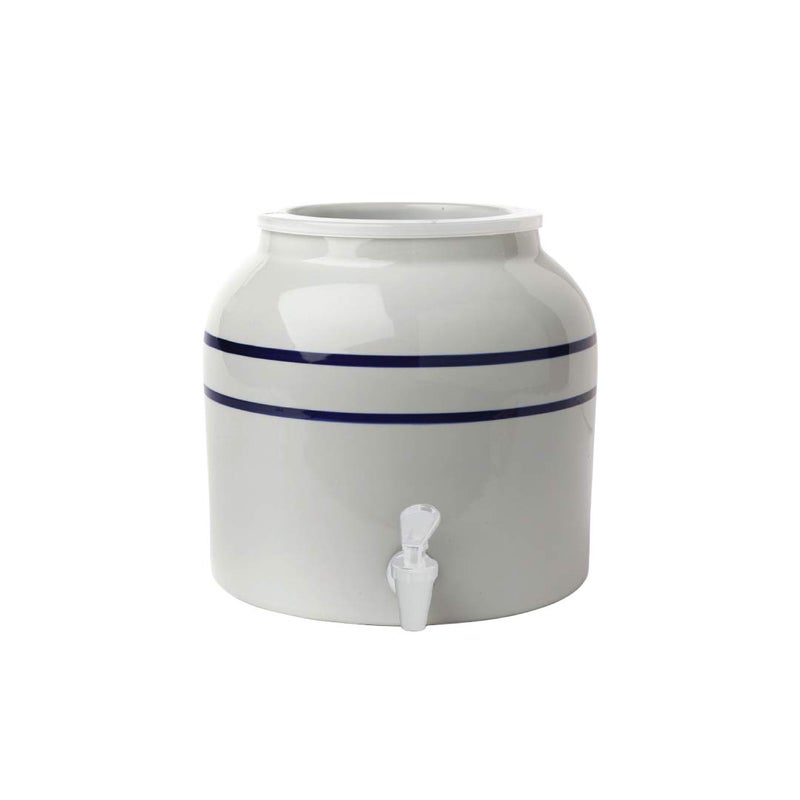 New Wave Enviro Porcelain Water Dispenser, Classic Blue Stripe - Image 1